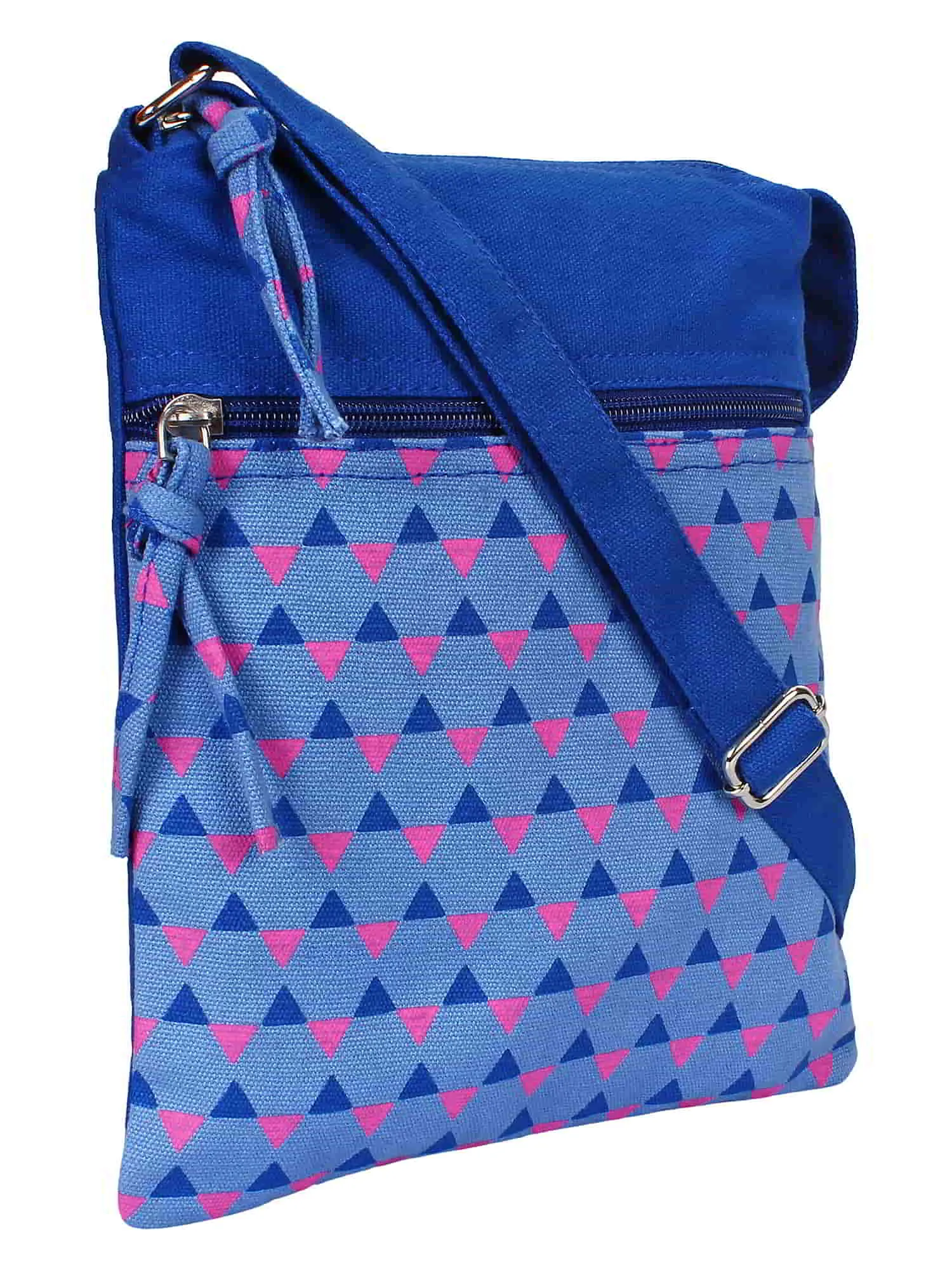 La Borsa Geometric Print Canvas Sling Bag