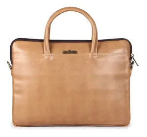 Laptop Messenger Bag with Padded Compartment | Adjustable Shoulder Strap | For 14 inch Laptops | Beige