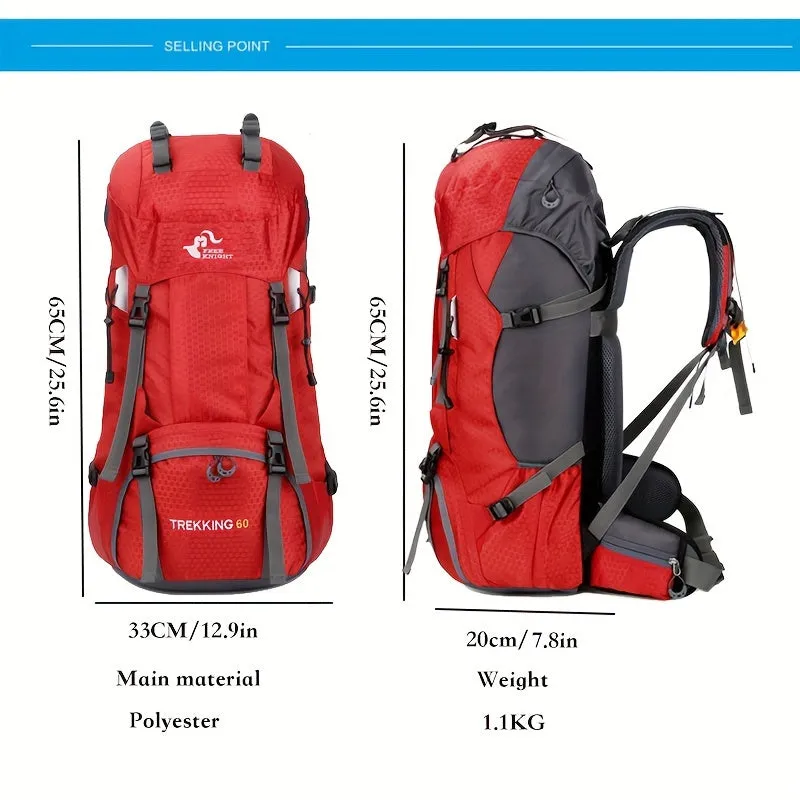 Large Capacity Mountaineering Bag With Rain Cover Waterproof Outdoor Travel Bag
