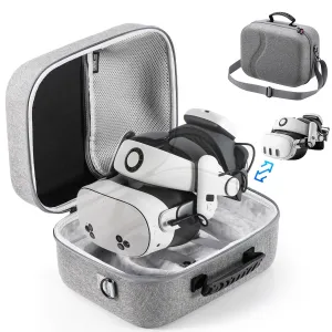 Large Carrying Case for Meta Quest 3/Quest 3S, Upgraded Hard Travel Case Compatible with BOBOVR S3 Pro/Kiwi Design Battery Head Strap and Other Accessories, Storage Case and Soft Lining for Quest 3S