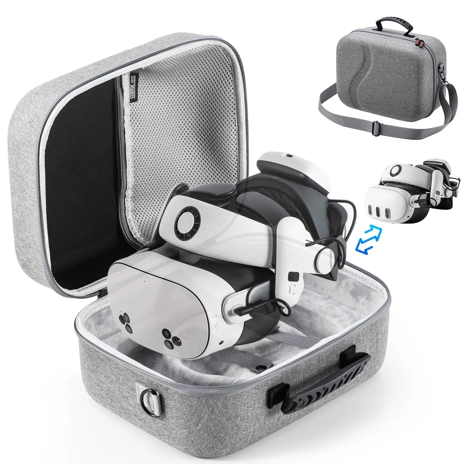 Large Carrying Case for Meta Quest 3/Quest 3S, Upgraded Hard Travel Case Compatible with BOBOVR S3 Pro/Kiwi Design Battery Head Strap and Other Accessories, Storage Case and Soft Lining for Quest 3S