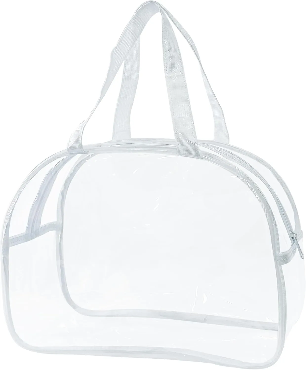 Large Clear Butterfly Cosmetic Bag and Travel Pouch with Handle,Durable PVC Material,Zipper Design-Ideal for Makeup,Travel Essentials (Clear)