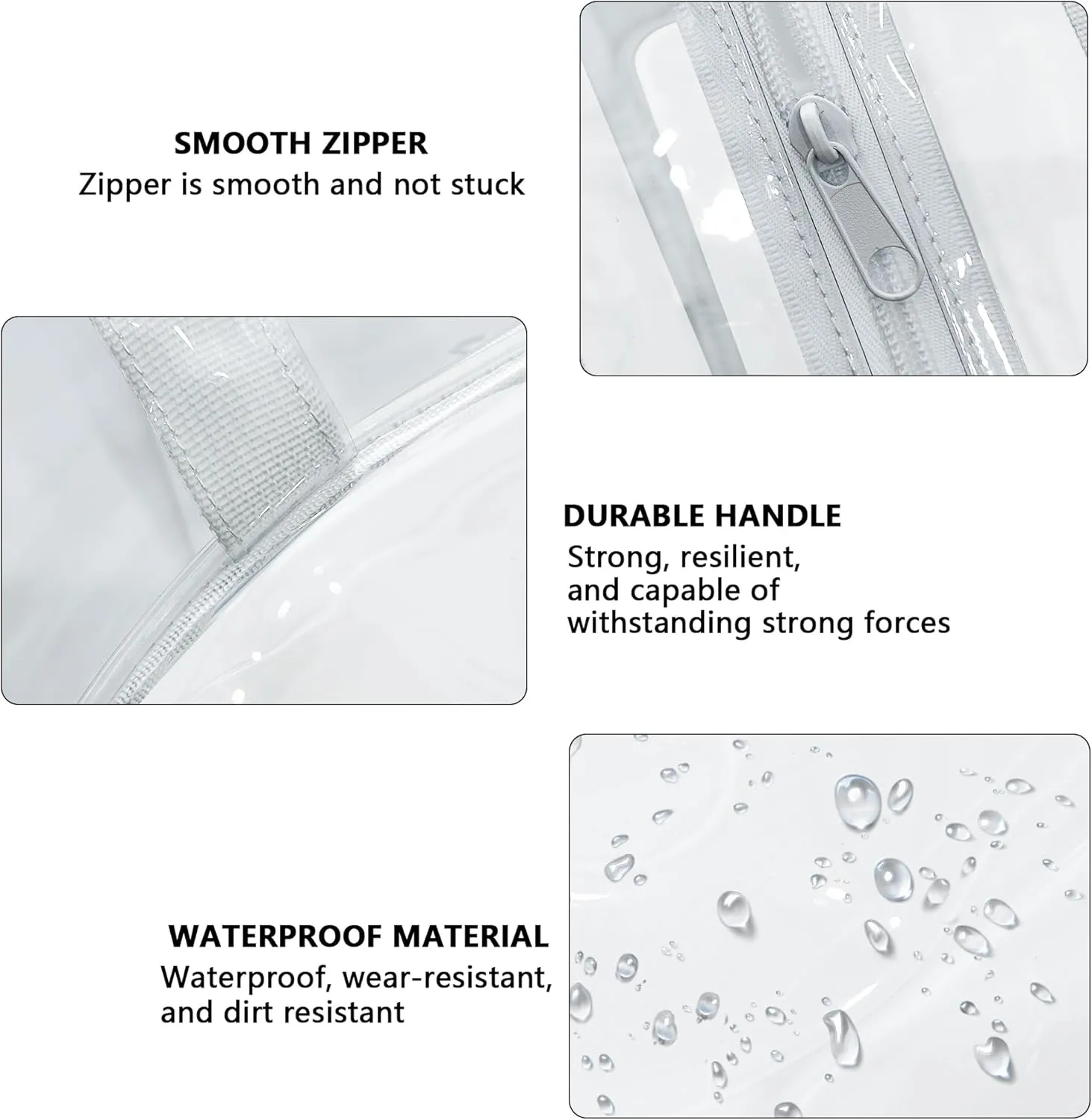 Large Clear Butterfly Cosmetic Bag and Travel Pouch with Handle,Durable PVC Material,Zipper Design-Ideal for Makeup,Travel Essentials (Clear)