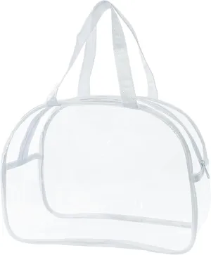 Large Clear Butterfly Cosmetic Bag and Travel Pouch with Handle,Durable PVC Material,Zipper Design-Ideal for Makeup,Travel Essentials (Clear)