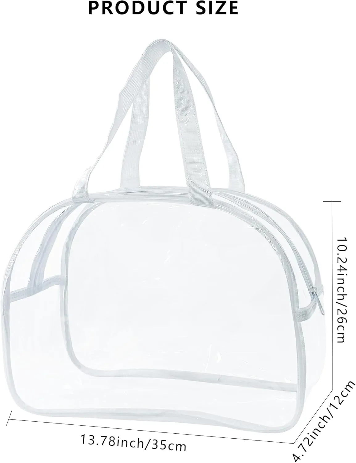Large Clear Butterfly Cosmetic Bag and Travel Pouch with Handle,Durable PVC Material,Zipper Design-Ideal for Makeup,Travel Essentials (Clear)