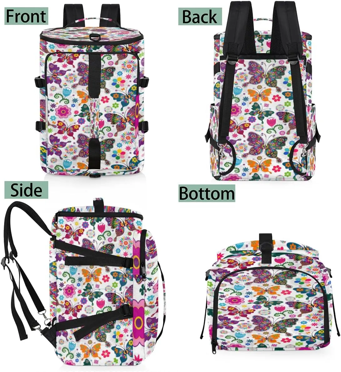 Large Sports Gym Bag With Shoe & Laptop Compartment 47L Waterproof Travel Duffel Bags for Men Women Art Animal Butterfly Luggage Backpack Duffle Bag