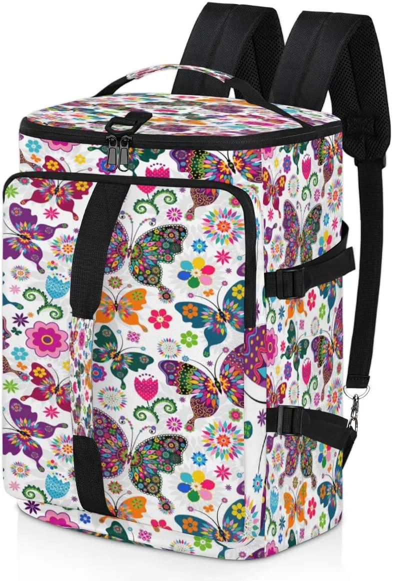 Large Sports Gym Bag With Shoe & Laptop Compartment 47L Waterproof Travel Duffel Bags for Men Women Art Animal Butterfly Luggage Backpack Duffle Bag
