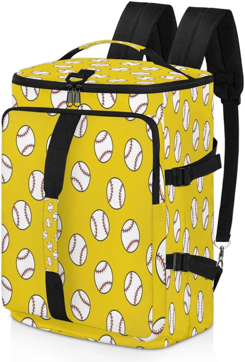 Large Sports Gym Bag With Shoe & Laptop Compartment 47L Waterproof Travel Duffel Bags for Men Women Baseball Doodle Pattern Luggage Backpack Duffle Bag