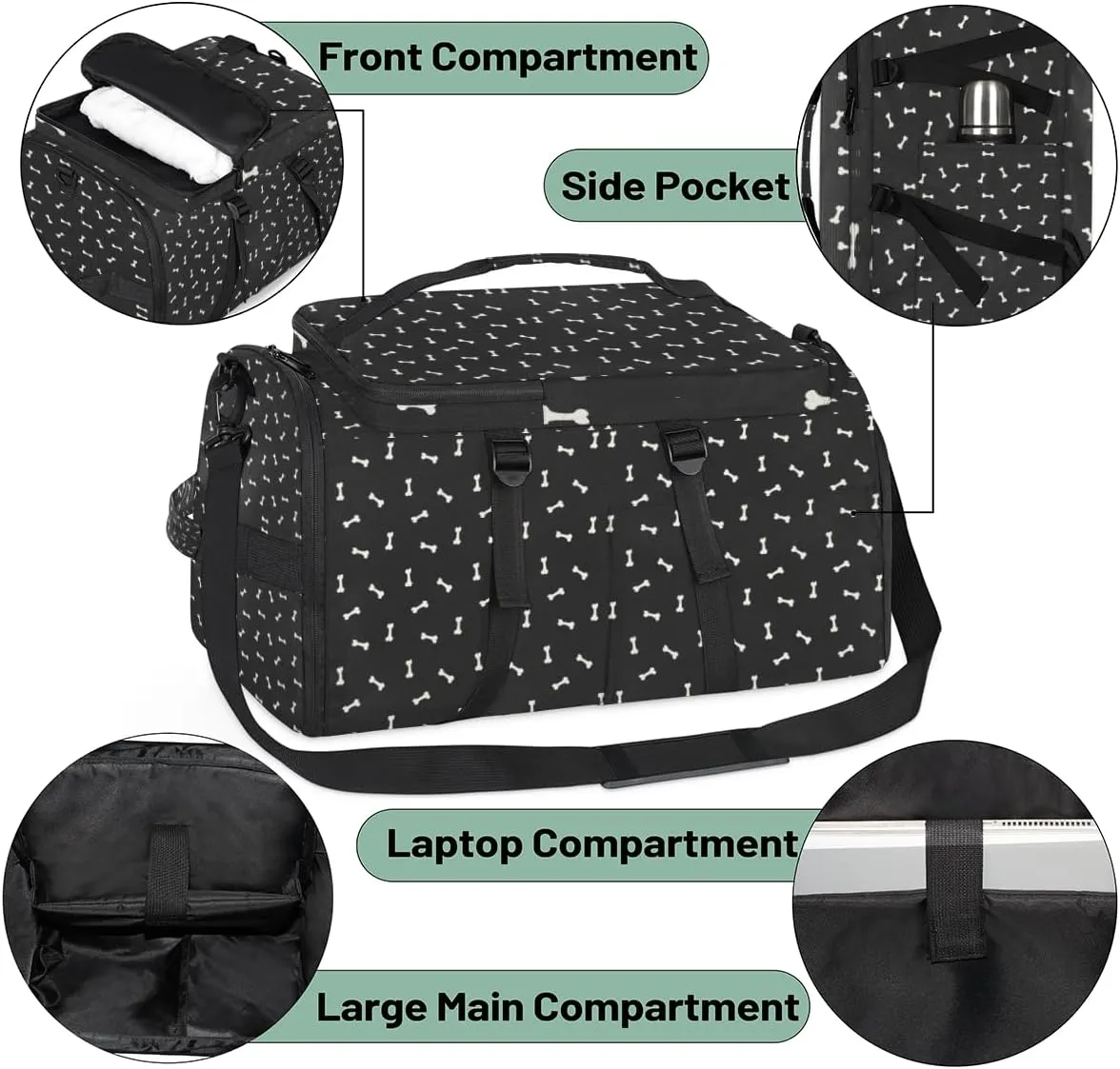 Large Sports Gym Bag With Shoe & Laptop Compartment 47L Waterproof Travel Duffel Bags for Men Women Bone Luggage Backpack Duffle Bag