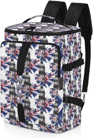Large Sports Gym Bag With Shoe & Laptop Compartment 47L Waterproof Travel Duffel Bags for Men Women British Flag Luggage Backpack Duffle Bag
