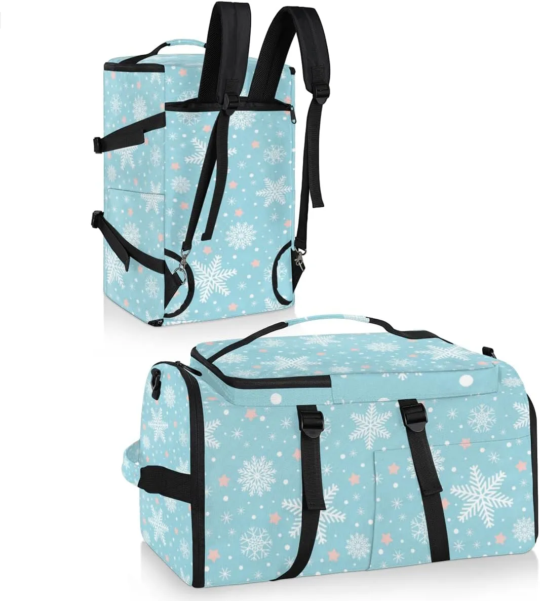 Large Sports Gym Bag With Shoe & Laptop Compartment 47L Waterproof Travel Duffel Bags for Men Women Cartoon Snowflake Star Luggage Backpack Duffle Bag