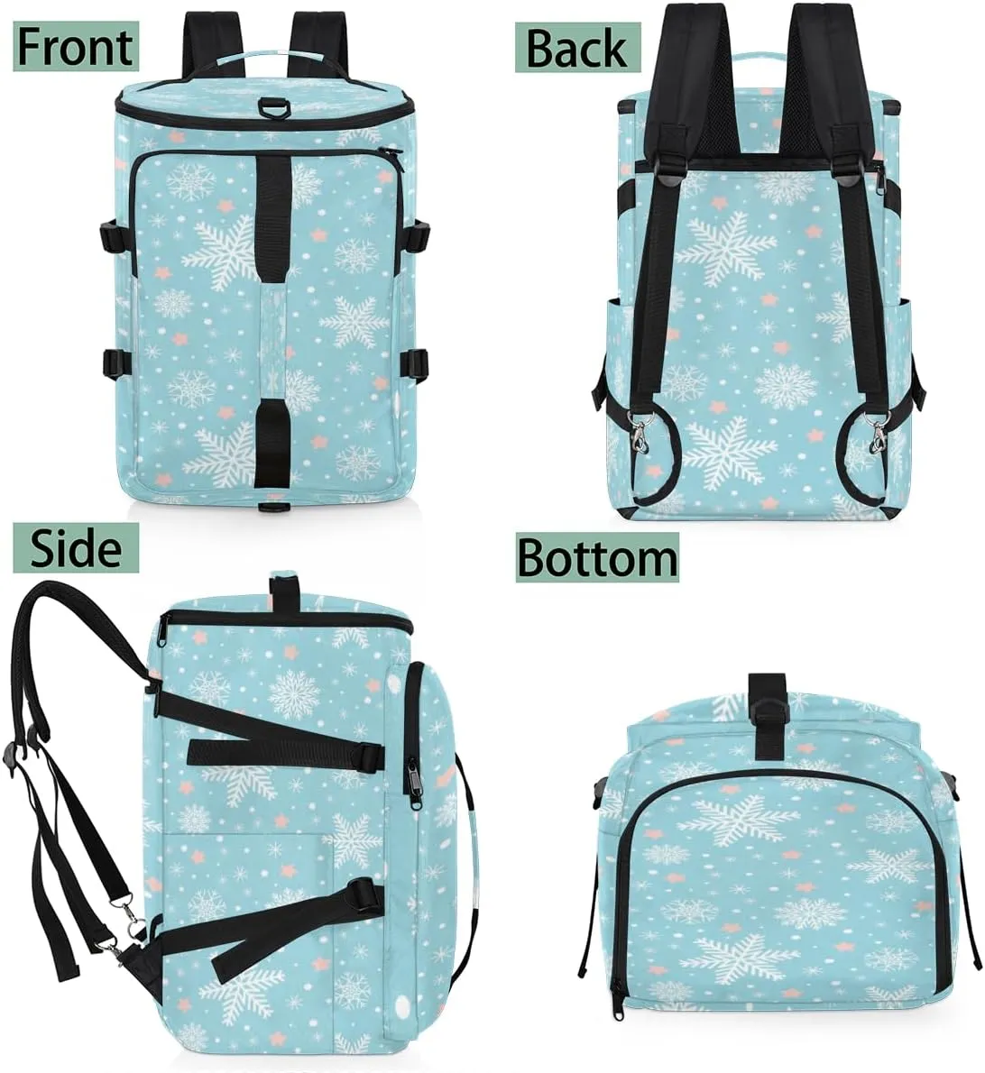 Large Sports Gym Bag With Shoe & Laptop Compartment 47L Waterproof Travel Duffel Bags for Men Women Cartoon Snowflake Star Luggage Backpack Duffle Bag