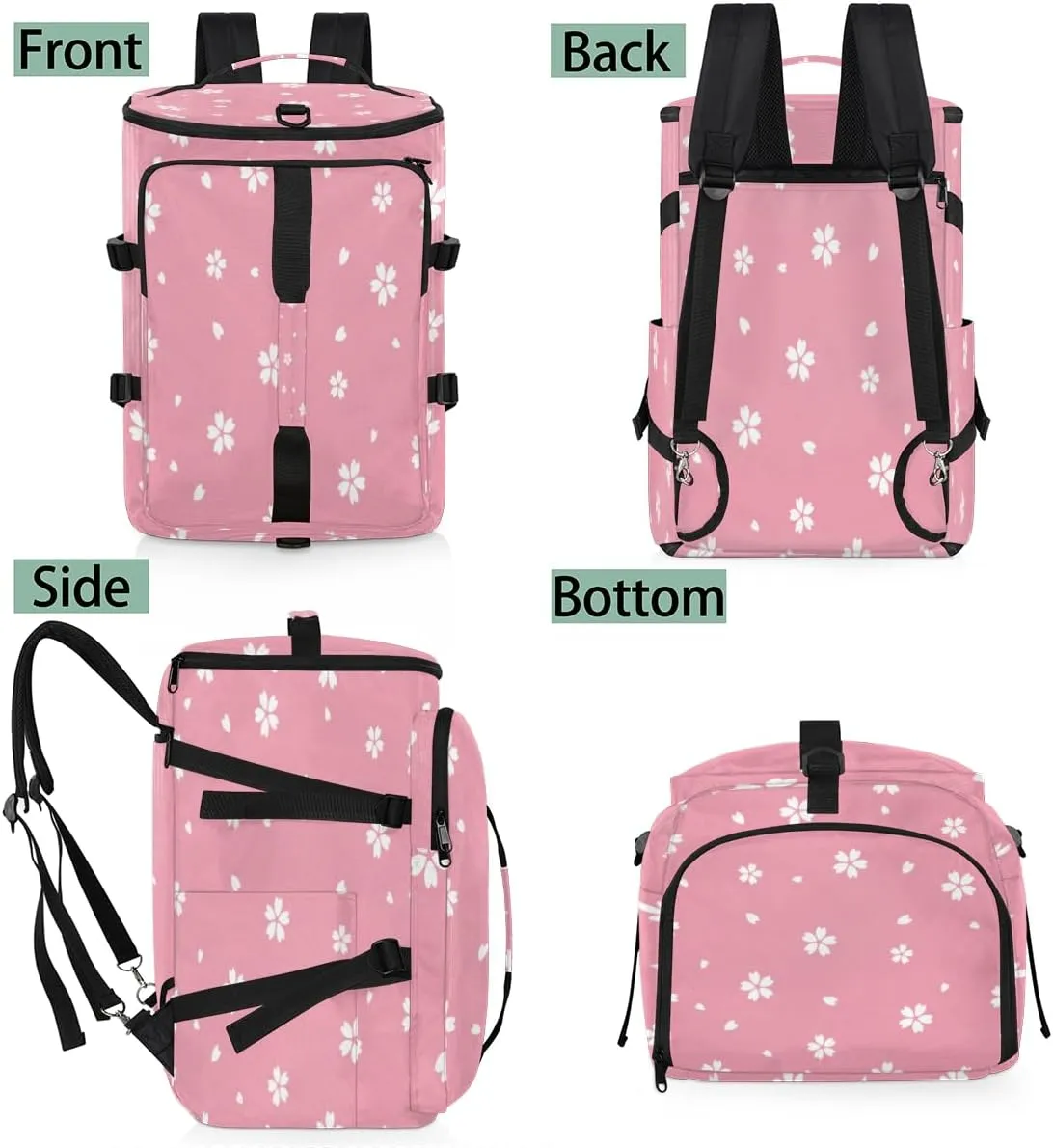 Large Sports Gym Bag With Shoe & Laptop Compartment 47L Waterproof Travel Duffel Bags for Men Women Cherry Bloosom Petal Luggage Backpack Duffle Bag