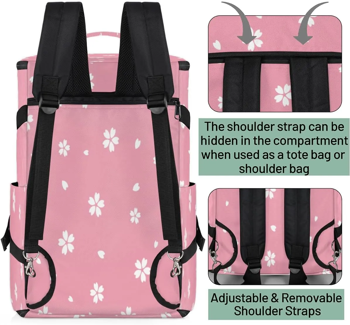 Large Sports Gym Bag With Shoe & Laptop Compartment 47L Waterproof Travel Duffel Bags for Men Women Cherry Bloosom Petal Luggage Backpack Duffle Bag
