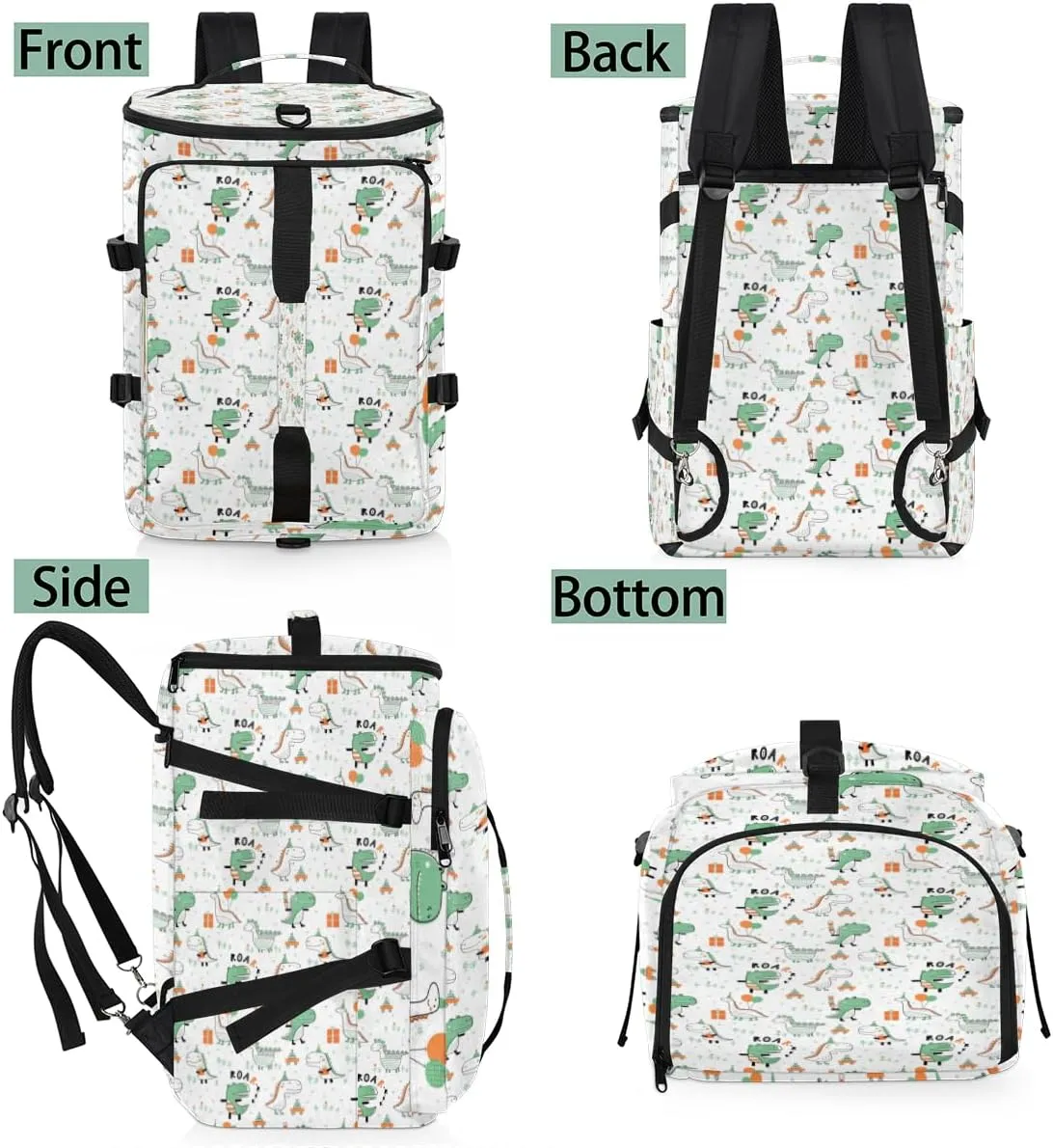 Large Sports Gym Bag With Shoe & Laptop Compartment 47L Waterproof Travel Duffel Bags for Men Women Cute Dinosaur Design Luggage Backpack Duffle Bag