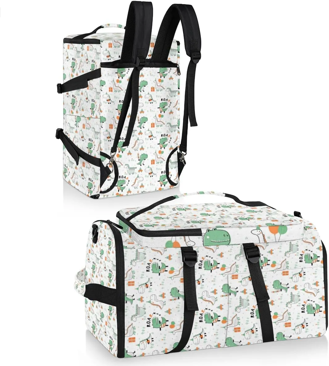 Large Sports Gym Bag With Shoe & Laptop Compartment 47L Waterproof Travel Duffel Bags for Men Women Cute Dinosaur Design Luggage Backpack Duffle Bag
