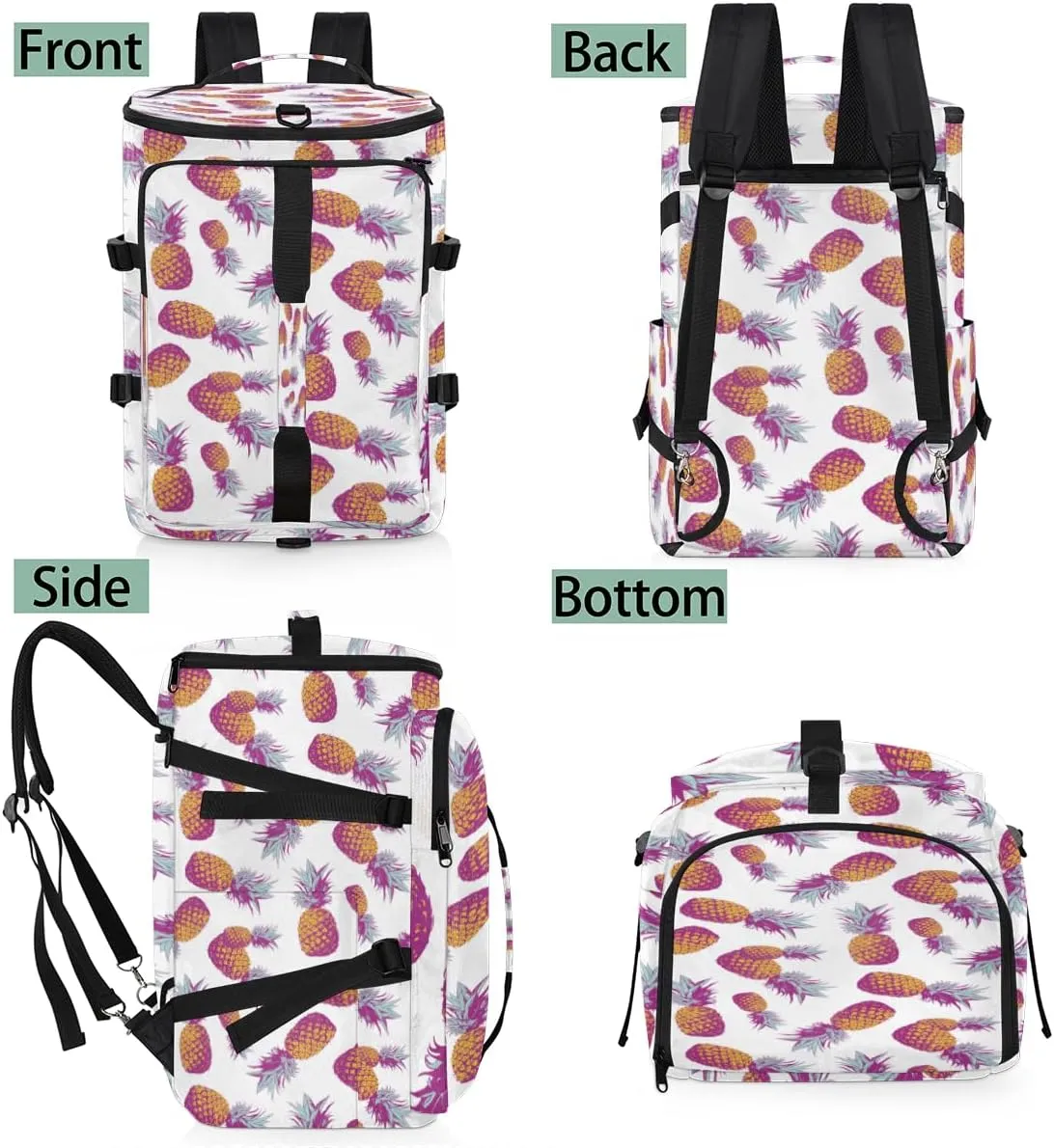 Large Sports Gym Bag With Shoe & Laptop Compartment 47L Waterproof Travel Duffel Bags for Men Women Pineapple Fruit Luggage Backpack Duffle Bag
