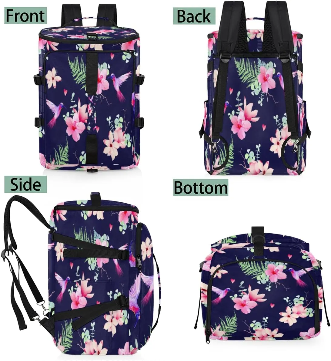 Large Sports Gym Bag With Shoe & Laptop Compartment 47L Waterproof Travel Duffel Bags for Men Women Sweet Flowers Luggage Backpack Duffle Bag