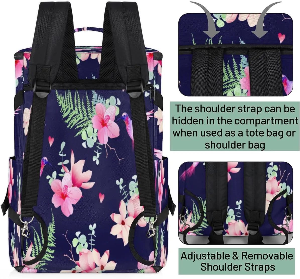 Large Sports Gym Bag With Shoe & Laptop Compartment 47L Waterproof Travel Duffel Bags for Men Women Sweet Flowers Luggage Backpack Duffle Bag