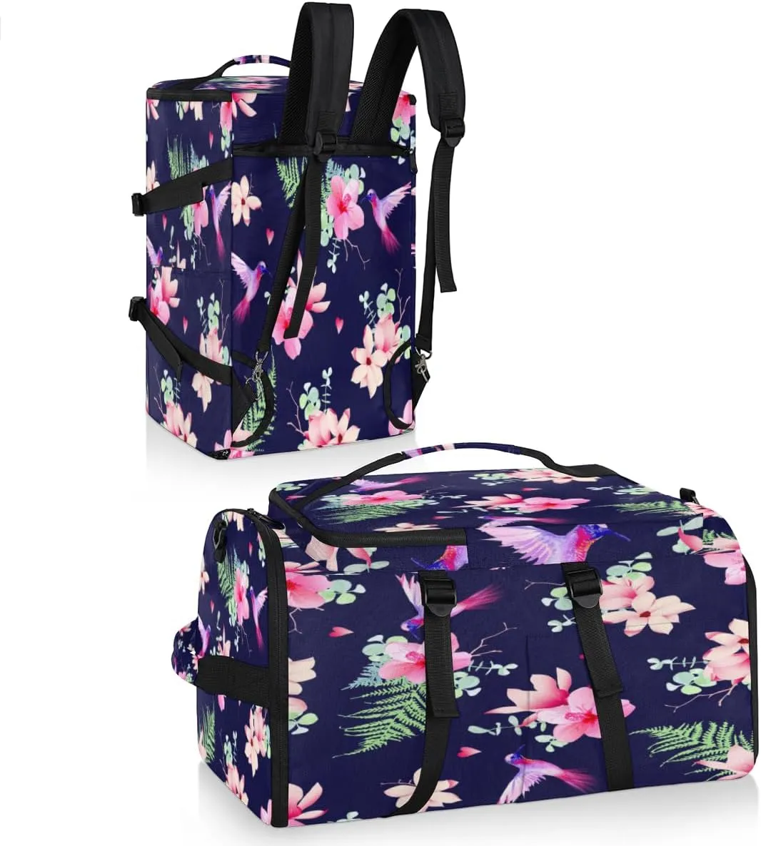 Large Sports Gym Bag With Shoe & Laptop Compartment 47L Waterproof Travel Duffel Bags for Men Women Sweet Flowers Luggage Backpack Duffle Bag