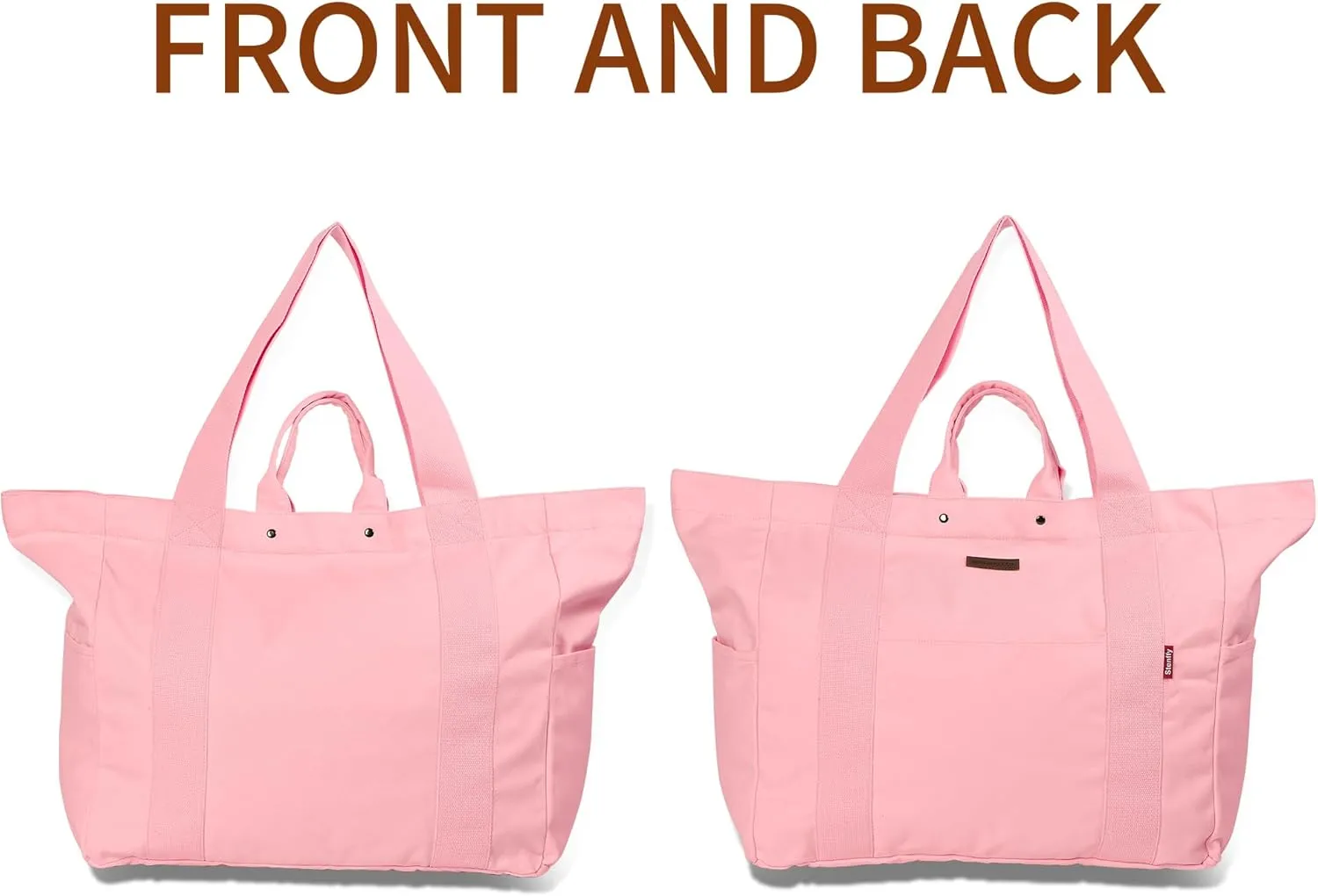 Large Tote Bag, Everything Bag, Heavy Duty Canvas, Full-Size Zipper, Reusable, Suitable for DIY, Natural Cotton.