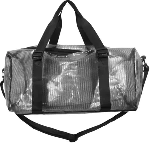 Large Transparent Bag See Through Tote Bag Shoulder Strap Beach Bag Transparent Work Bag Waterproof Travel Bag (Black)