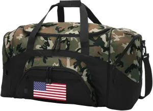 Large USA Flag Duffel Bag CAMO American Flag Suitcase Duffle Luggage