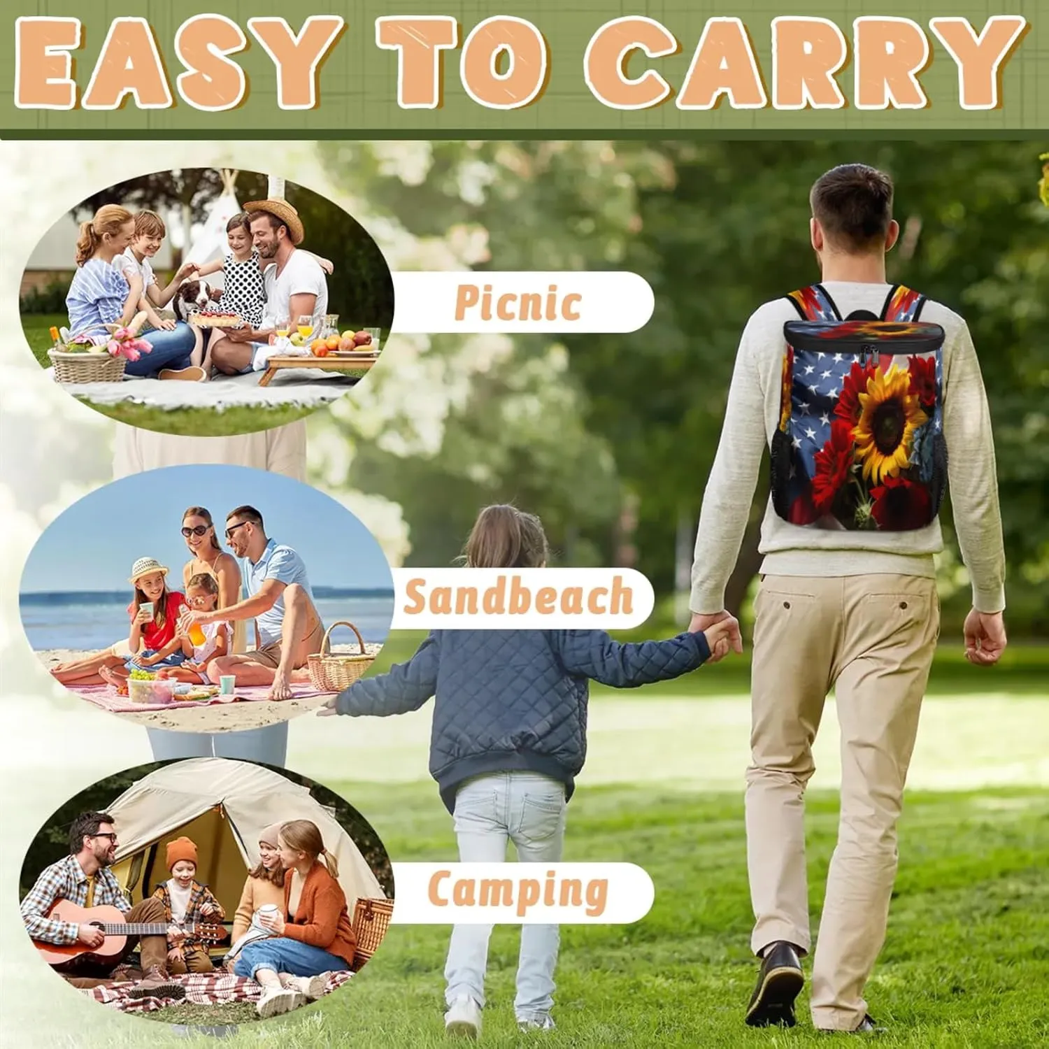 Large Waterproof Insulated Cooler Backpack, Leak Proof Cooler Backpack for Camping, Picnic Travel Outdoor