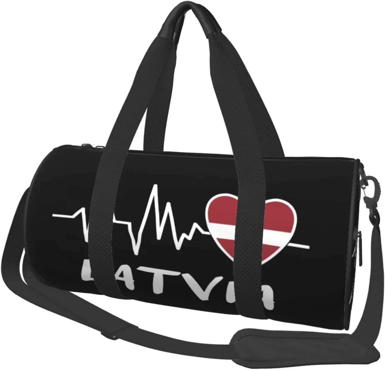 Latvia Heartbeat Duffel Bag Gym Bag Travel Sports Tote Large Foldable Beach Swim Yoga6
