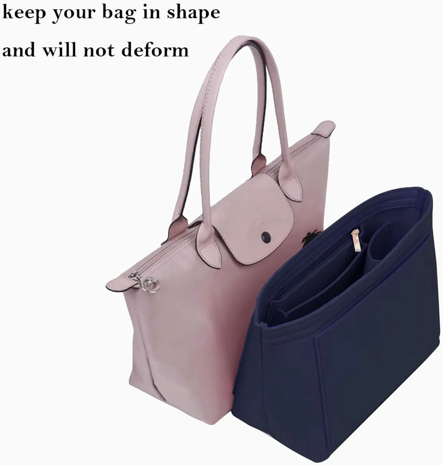 Lckaey Organizer Insert for Pliage Purse, Tote, Handbag - Navy Blue