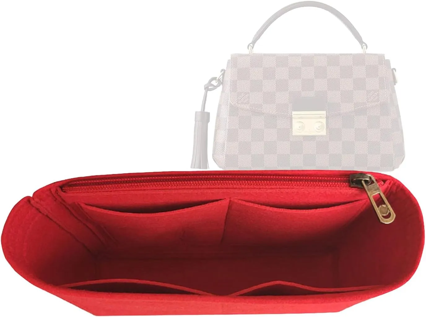 Lckaey Purse insert for croisette organizer insert la croisette pot felt Organizer Y079-red