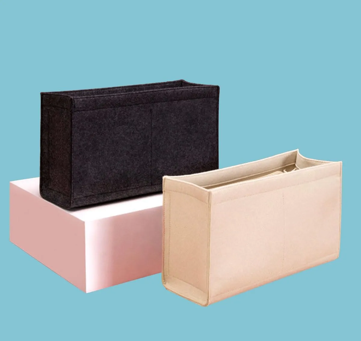 Lckaey purse insert for mini book tote bags woman felt insert organizer 2008khaki-Small
