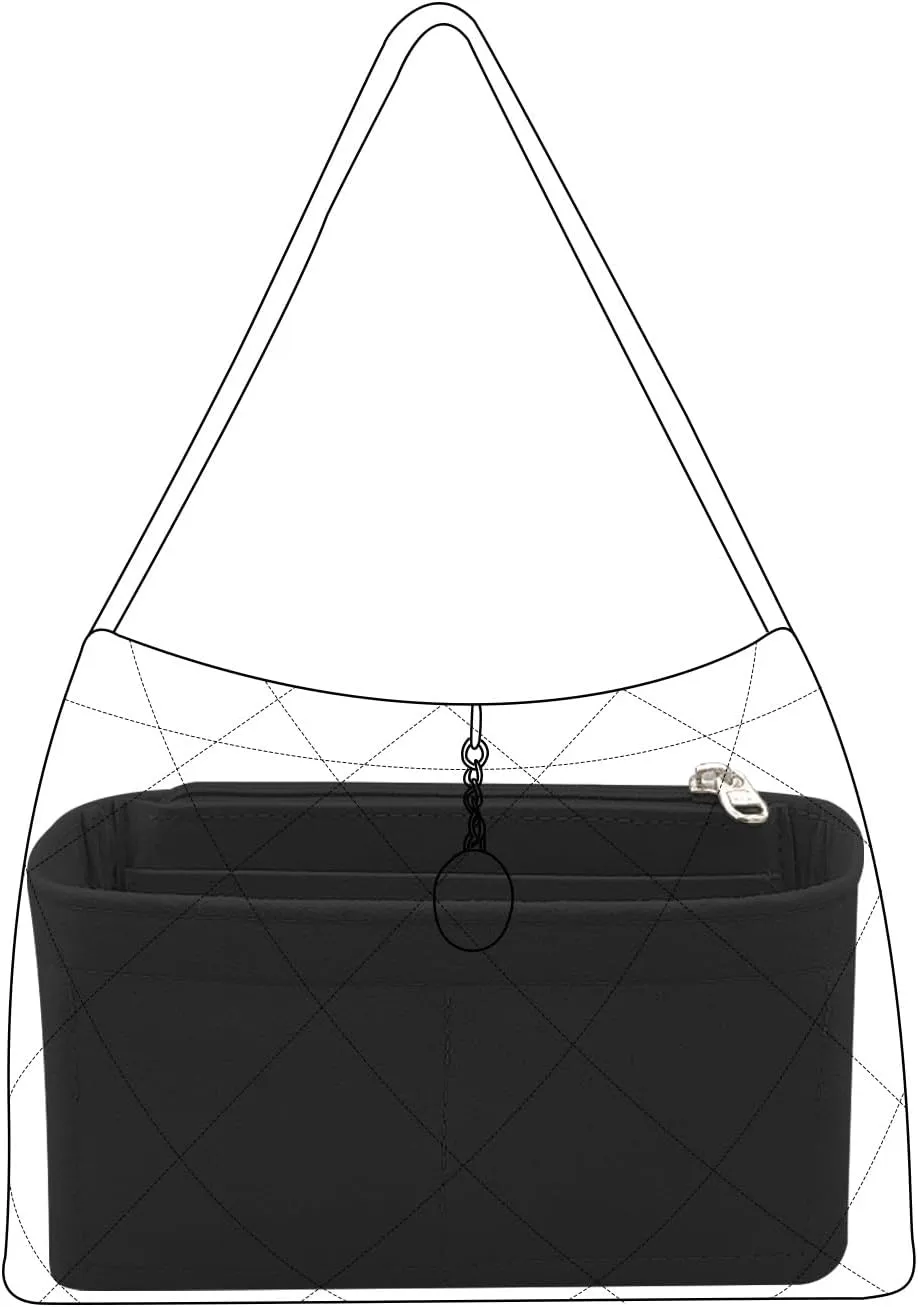 Lckaey Purse Organizer for Chanel 22 Handbag - Single Shoulder Felt Organizer Insert - Y081-Black-M