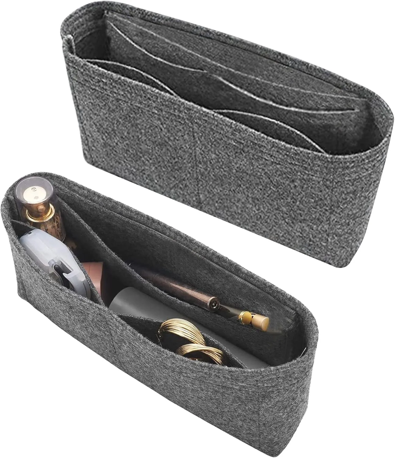 Lckaey Purse Organizer for classic flap bag organizer small Purse Insert - Felt Organizer No zipper2009lightgray-S
