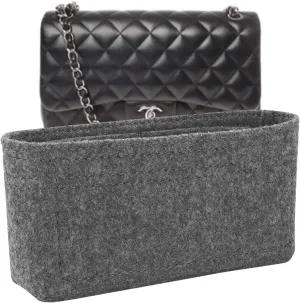 Lckaey Purse Organizer for classic flap bag organizer small Purse Insert - Felt Organizer No zipper2009lightgray-S