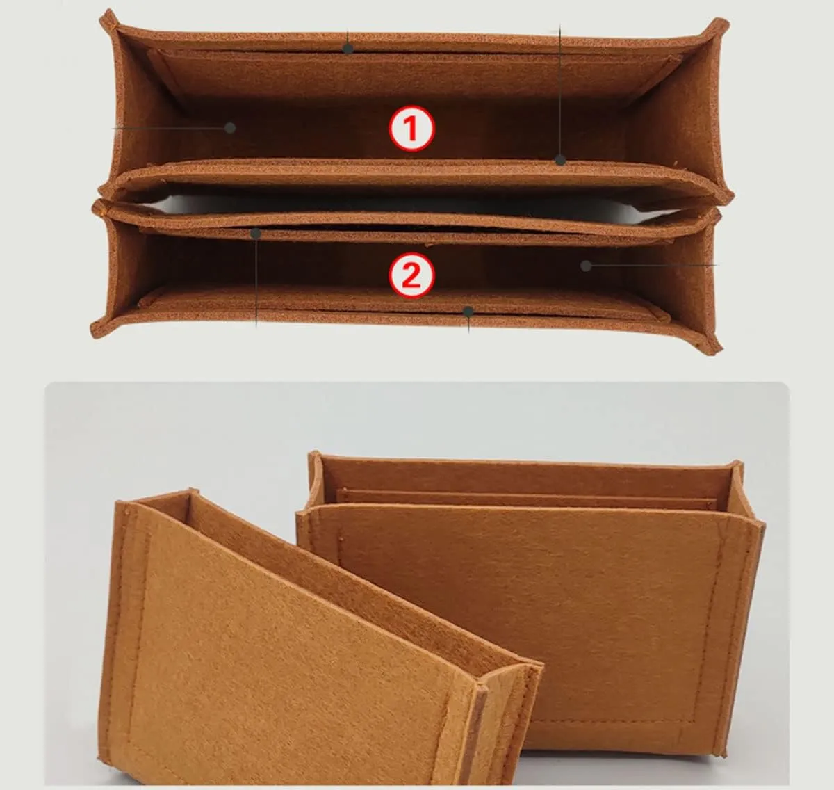 Lckaey Purse Organizer for Constance 24 18 Bag Organizer Handbag & Tote Shaper Felt Organizer 2033brown-M