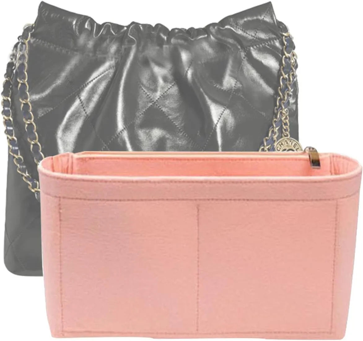 Lckaey Purse Organizer Insert for Chanel bag organizer insert reissue mini bags for women2001pink-S