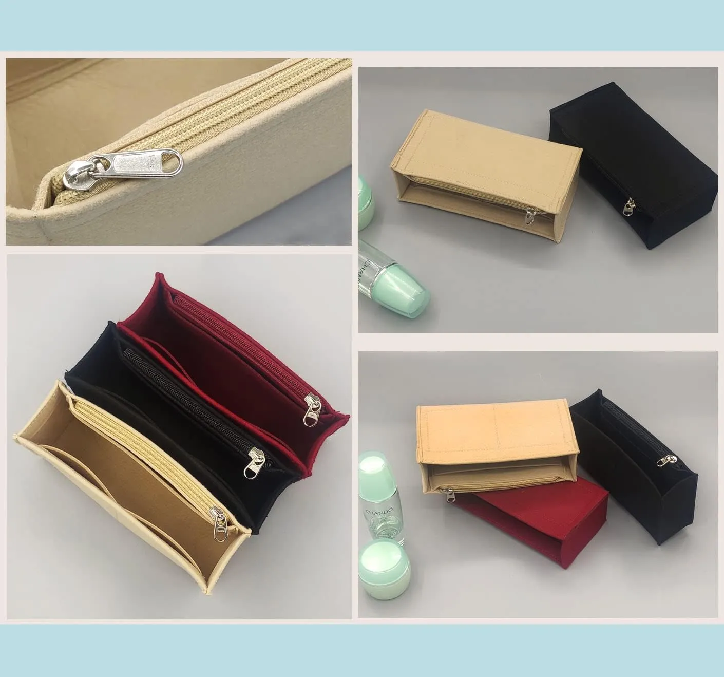 Lckaey Purse Organizer Insert-For leboy bag - organizer insert felt Bag 2017black-S
