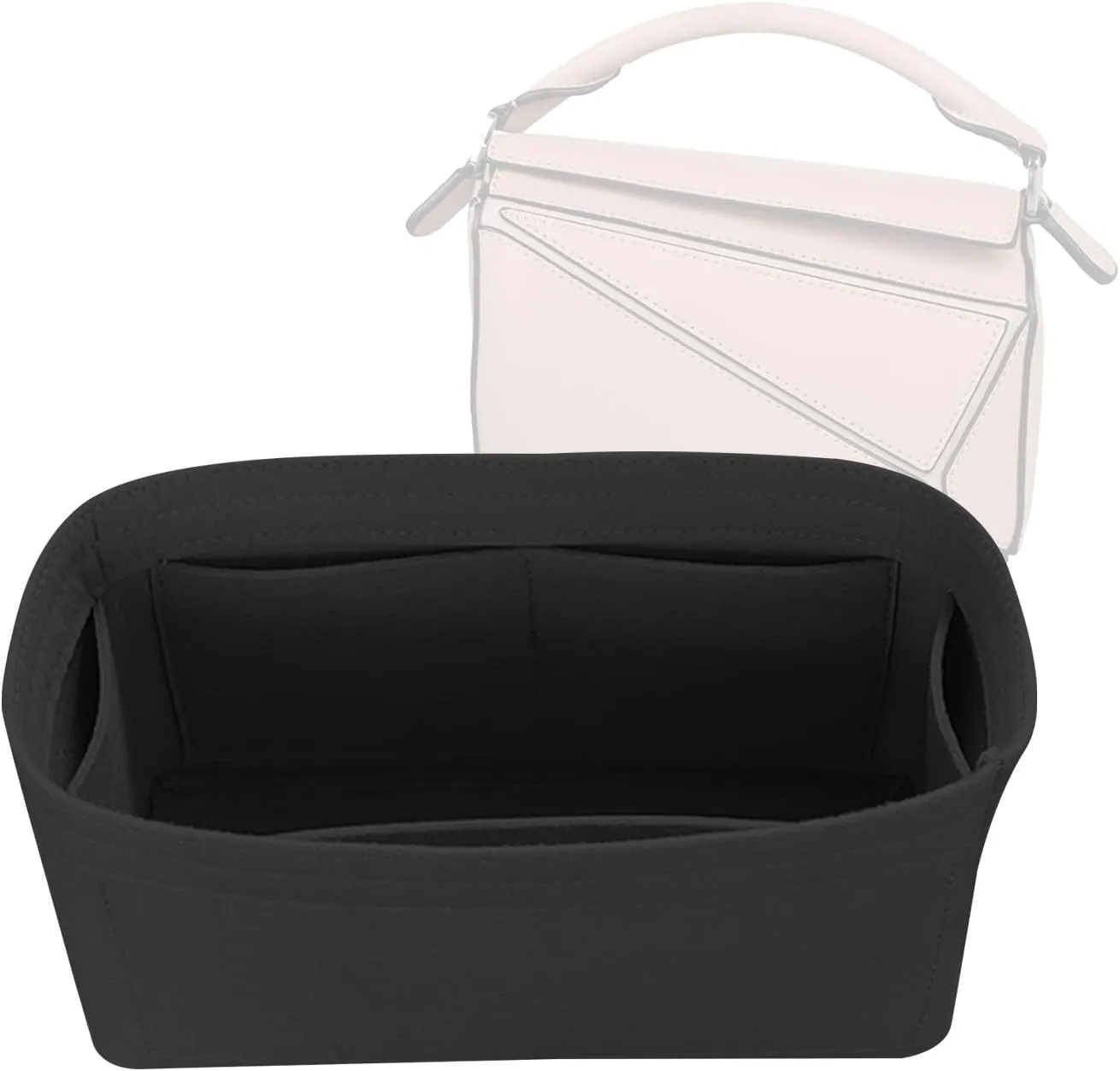 Lckaey Purse Organizer insert for loewe puzzle Handbag bag Felt insert Y091black-M