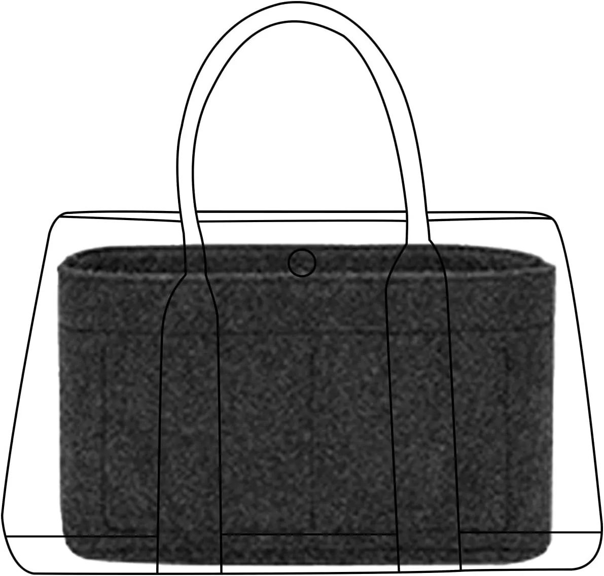 Lckaey Purse tote bag organizer for hermes garden party36 Handbag Felt insert Y085black-L