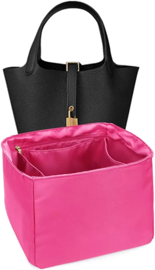 Lckaey Silky Purse Organizer for picotin 22 insert 1098Nylon red-M
