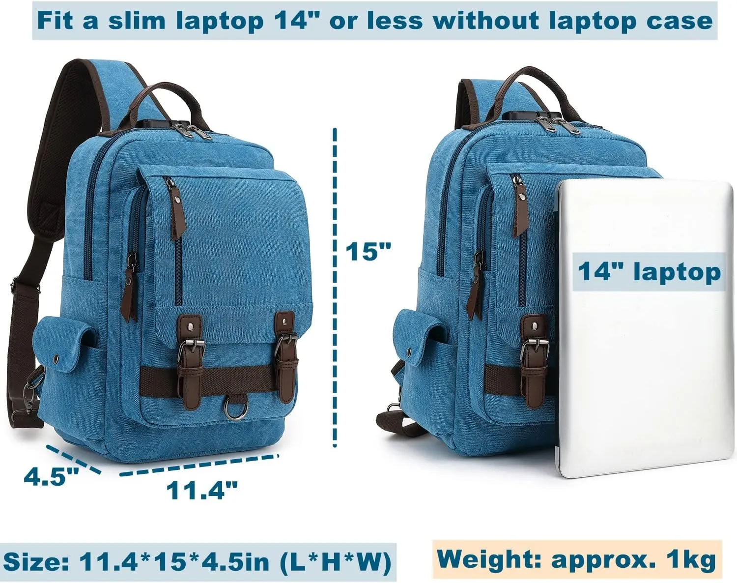 Leaper Retro Crossbody Bag Sling Bag Canvas Messenger Bag for Men Women Shoulder Bag Crossbody Handbags Satchel Travel Bag