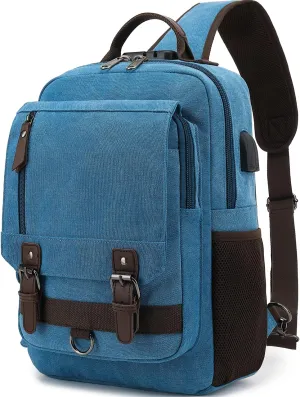 Leaper Retro Crossbody Bag Sling Bag Canvas Messenger Bag for Men Women Shoulder Bag Crossbody Handbags Satchel Travel Bag