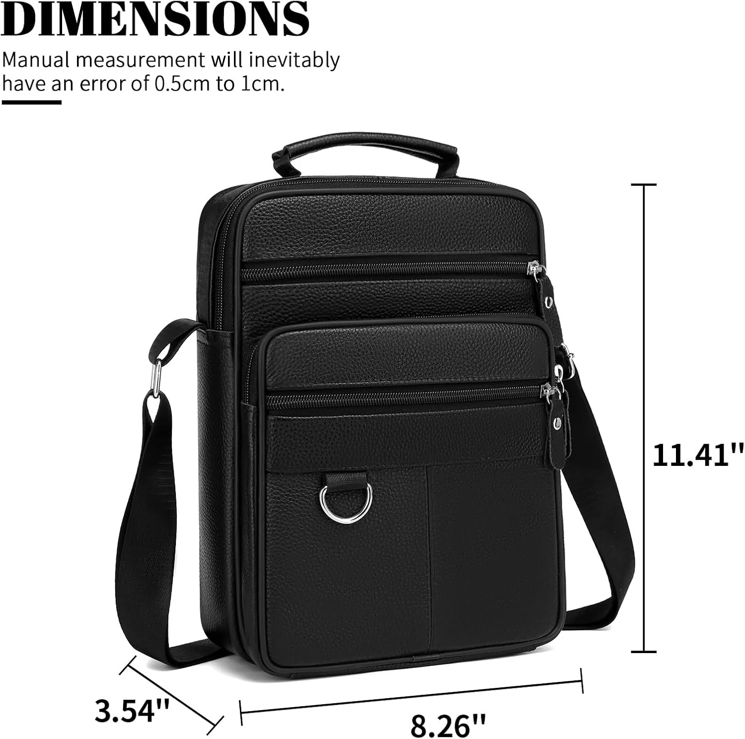 Leather Messenger Bag for Men Large Business Travel Briefcase Crossbody Handbag Man Purse Sling Shoulder Bag