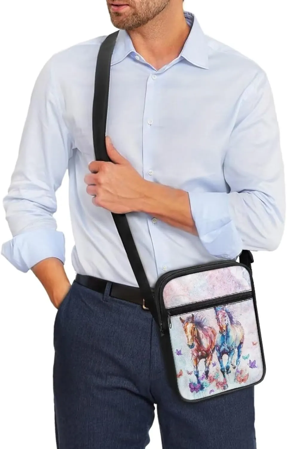 LedBack Cossbody Bag Messenger Bag Crossbody Bag Handbag Purse Shoulder Bag with Front Pocket Adjustable