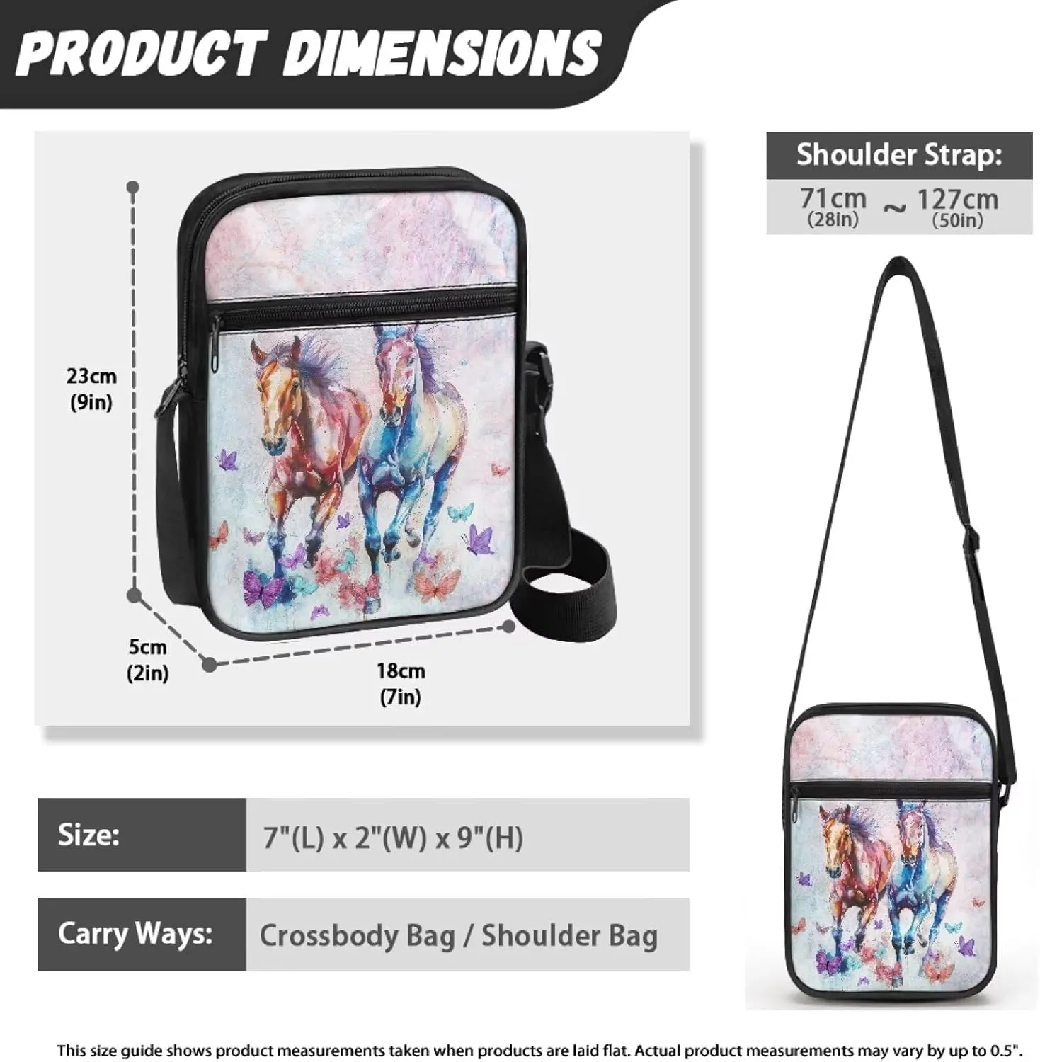 LedBack Cossbody Bag Messenger Bag Crossbody Bag Handbag Purse Shoulder Bag with Front Pocket Adjustable