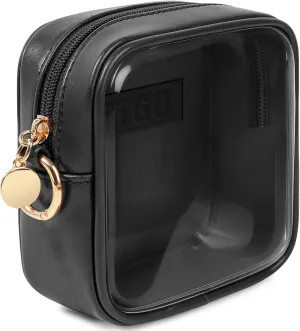 LETGO Small Makeup Bags for Purse-Mini Makeup Bag,Travel Size Toiletries Clear Cosmetic Bags Mini Travel Essentials Car Accessories for Women Men (Mini Black)