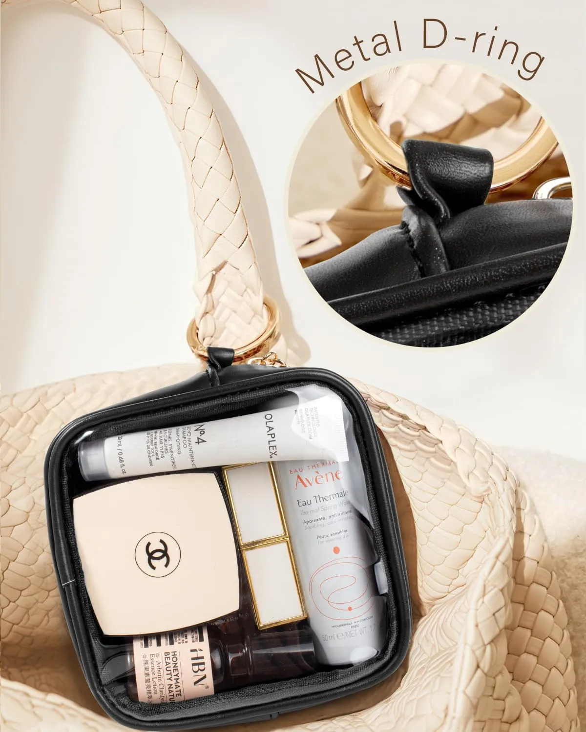 LETGO Small Makeup Bags for Purse-Mini Makeup Bag,Travel Size Toiletries Clear Cosmetic Bags Mini Travel Essentials Car Accessories for Women Men (Mini Black)