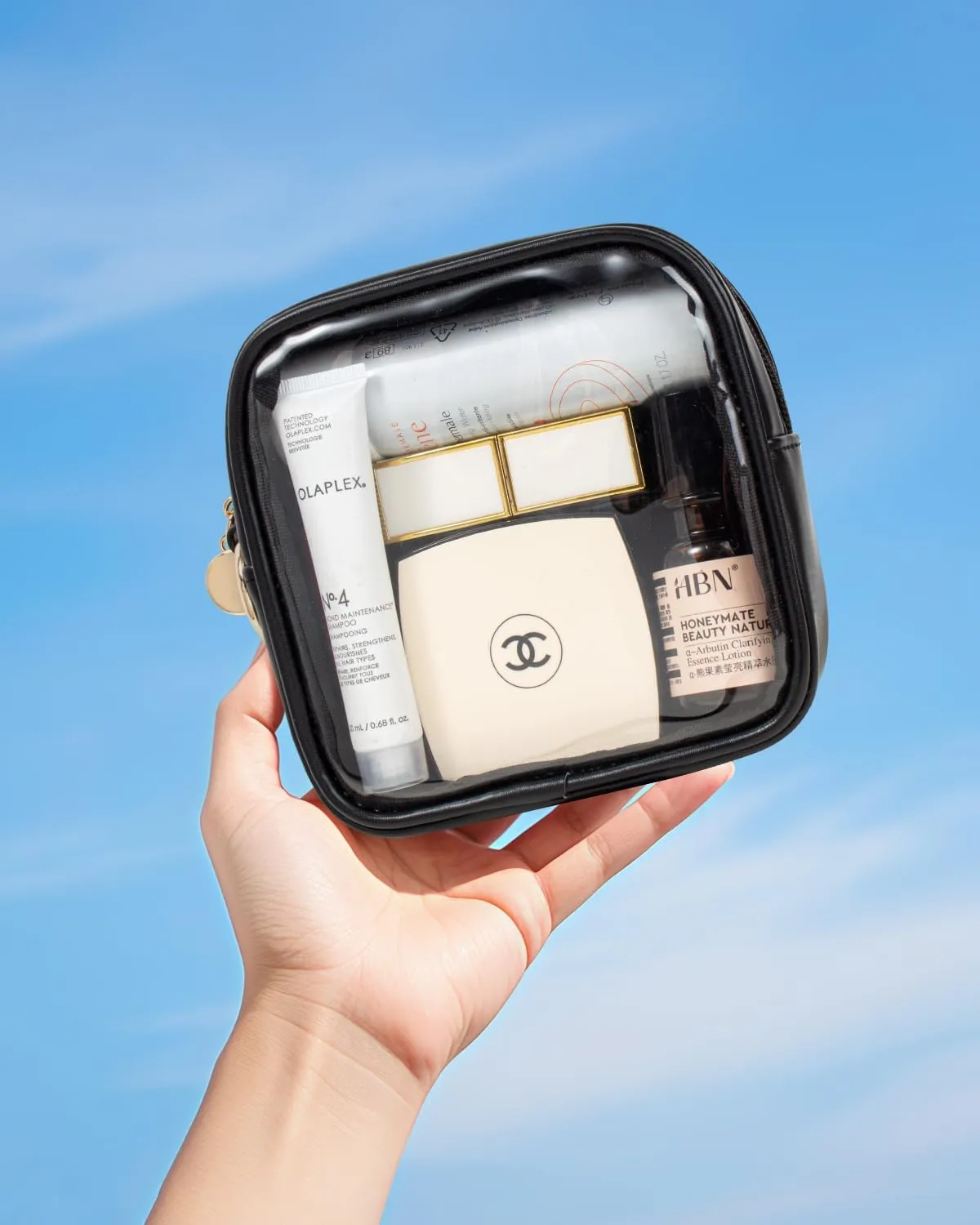 LETGO Small Makeup Bags for Purse-Mini Makeup Bag,Travel Size Toiletries Clear Cosmetic Bags Mini Travel Essentials Car Accessories for Women Men (Mini Black)