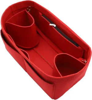 LEXSION Felt Purse Organizer Insert Zipper Pocket with Two Removeable Bottle Holder